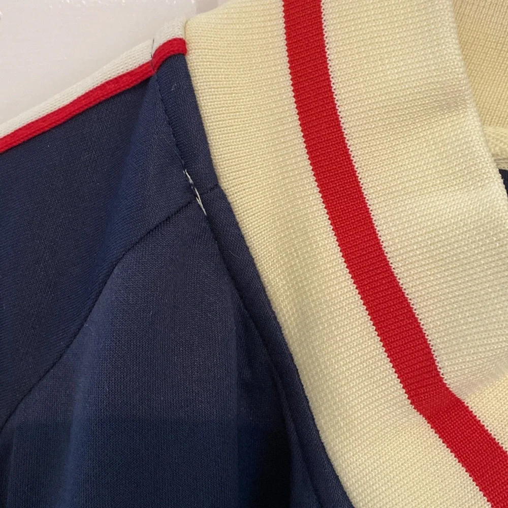 Victorious Retro Style Tracksuit Jacket Navy Blue w/White and Red Trim Size 3XL - Picture 11 of 13